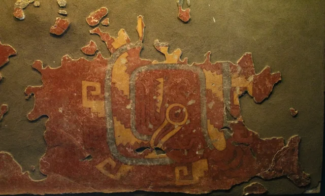 Mural fragment with scrolls