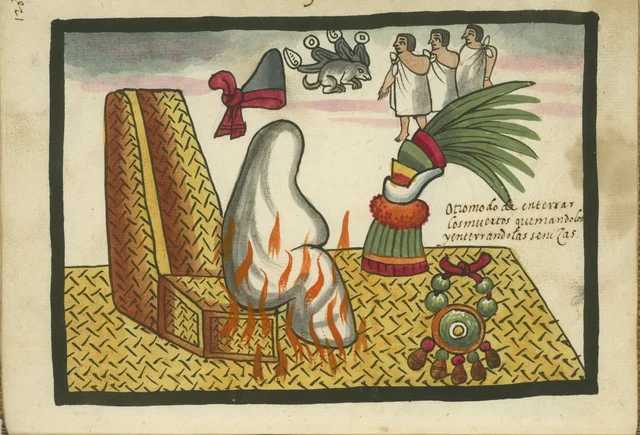 Tovar Codex: another way of burying the dead: burning them and burying their ashes