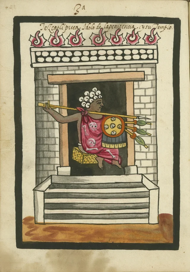 Tovar Codex: Tezcatlipoca in his temple