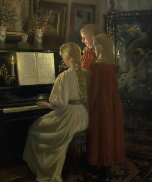 Crianças cantando, Michael Ancher