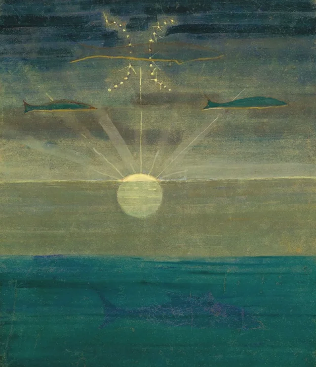 Le Soleil passe dans le signe des Poissons. II du cycle de 12 tableaux « Le Zodiaque »