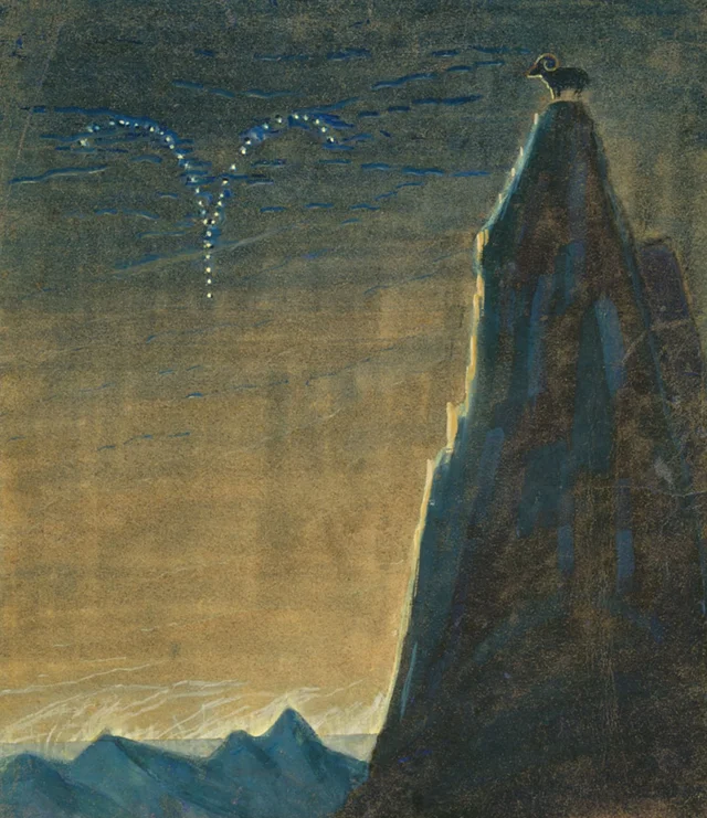 Le Soleil passe dans le signe du Bélier. III du cycle de 12 tableaux « Le Zodiaque »