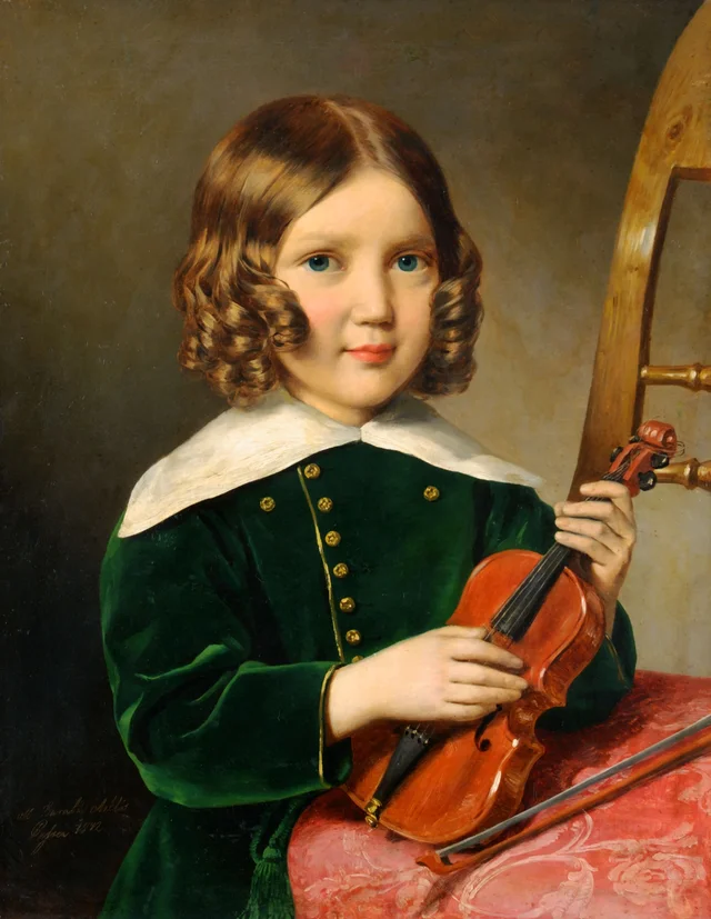Boy with Violin, Miklós Barabás