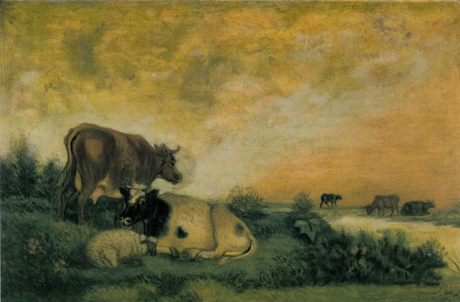 Meadow and Cows, Kamal-ol-Molk