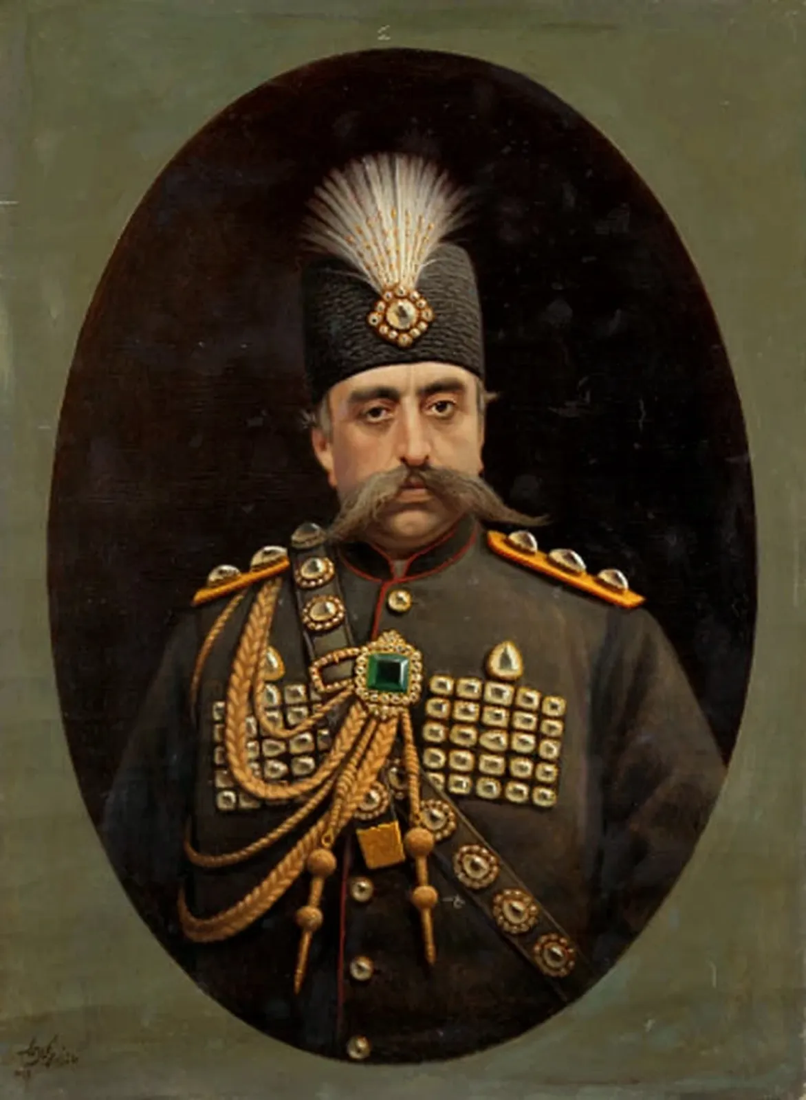 Portrait of Muzaffar al-Din Shah, Kamal-ol-Molk