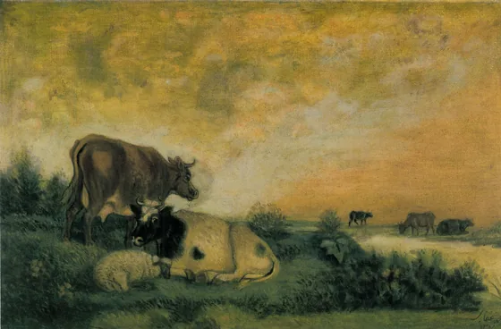 Le Pré et les vaches — Kamal-ol-Molk