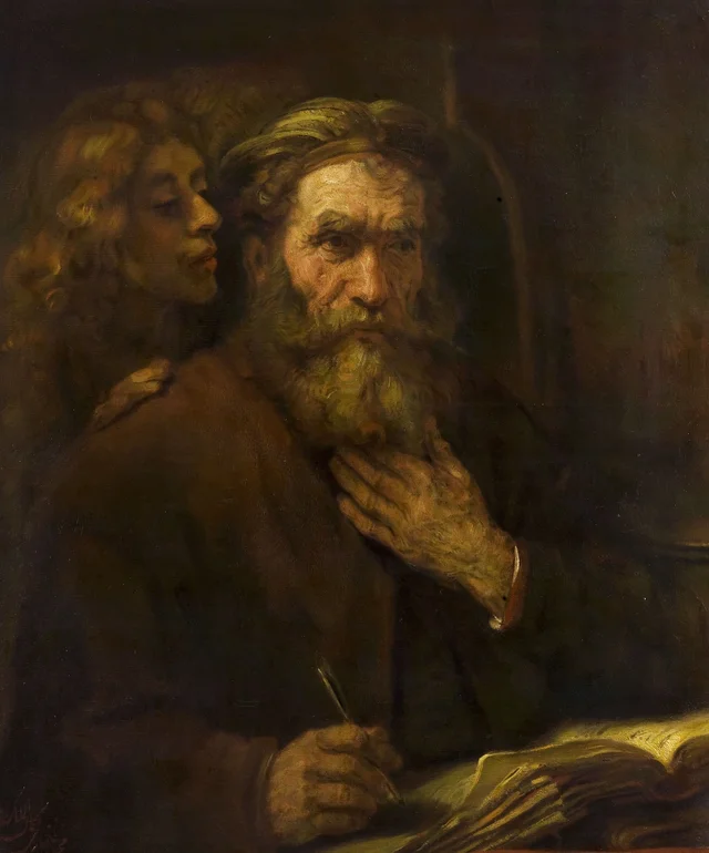 San Mateo y el ángel, según Rembrandt