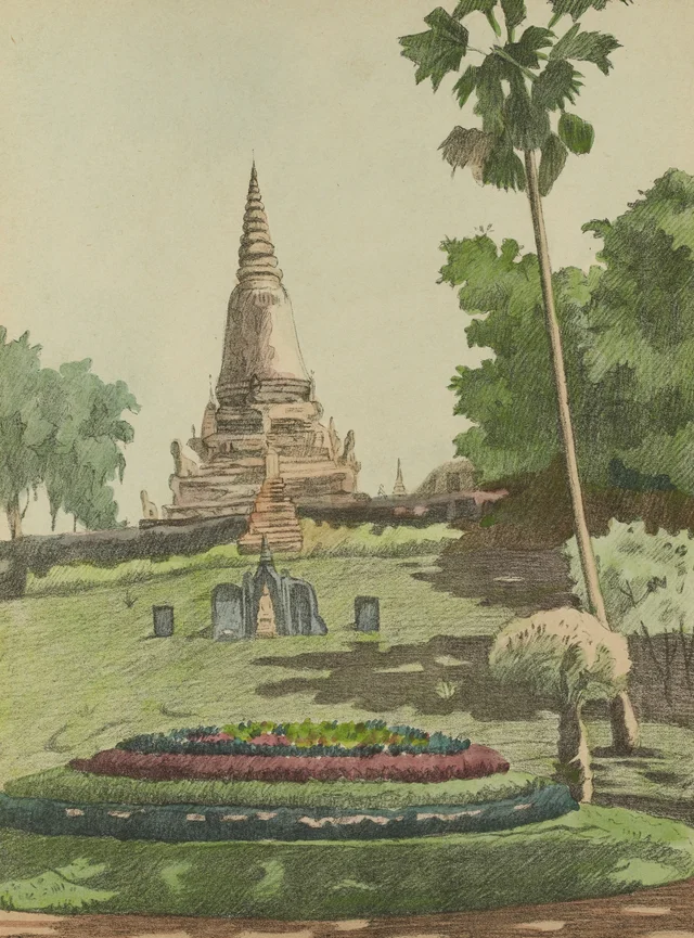 Otro aspecto del Phnom de Phnom Penh, Monografía dibujada de Indochina