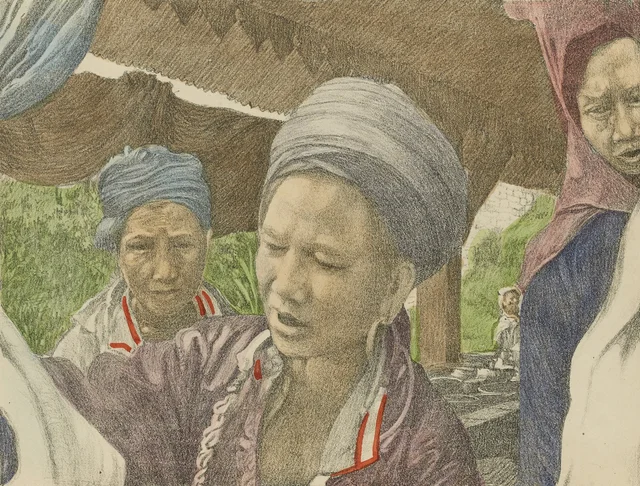 Chapa, tipos de mujeres mèos, Monografía dibujada de Indochina