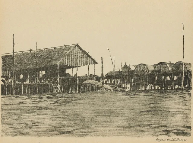 Coin de village lacustre sur le Tonlé-sap, remise des bateaux