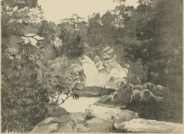 Dalat, chute d'Ankroët (planche 21), Monographie dessinée de l'Indochine