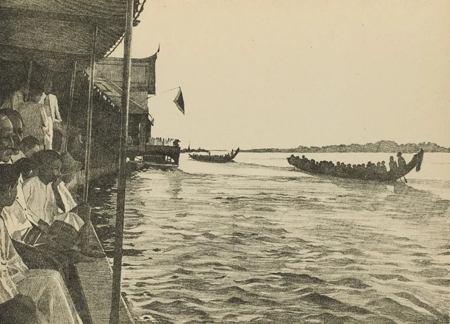 Fiesta de las Aguas, tribuna oficial, Monografía dibujada de Indochina