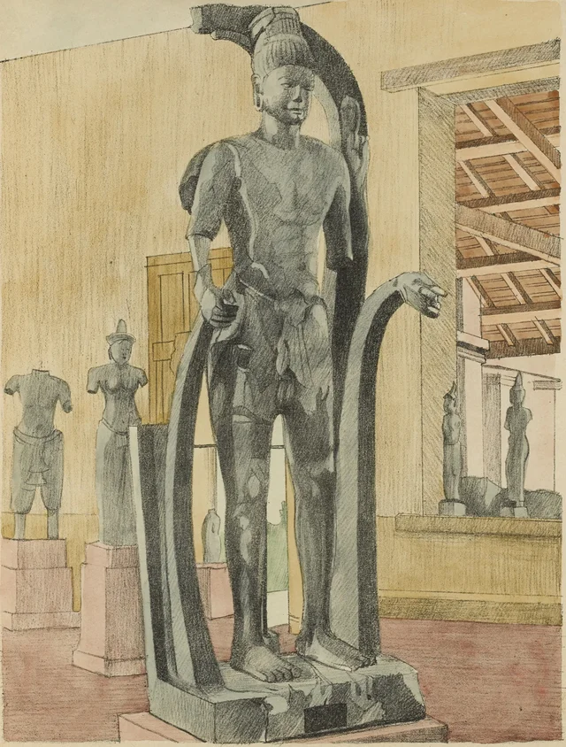 Intérieur du musée Albert Sarraut, Phnom-Penh, Monographie dessinée de l'Indochine