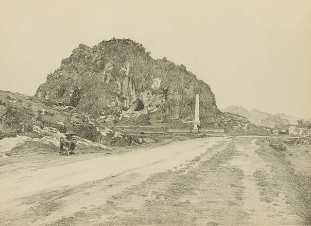Kỳ-Lừa, monumento conmemorativo en memoria de los soldados franceses caídos en los combates de 1885 y donde fue herido el general de Négrier, Monografía dibujada de Indochina