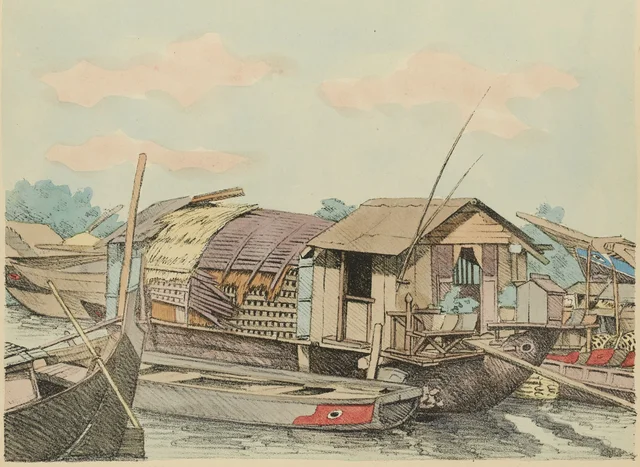 Floating house at Câu-ông-lanh