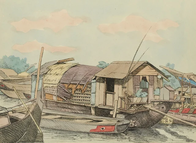 Casa flotante en Câu-ông-lanh