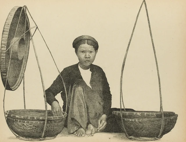 Vendedora (lámina 6), Monografía dibujada de Indochina