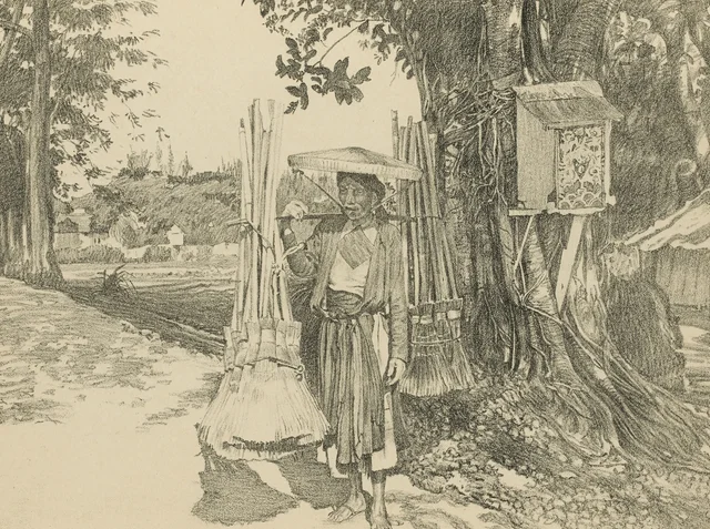 Vendedora ambulante de escobas, Monografía dibujada de Indochina