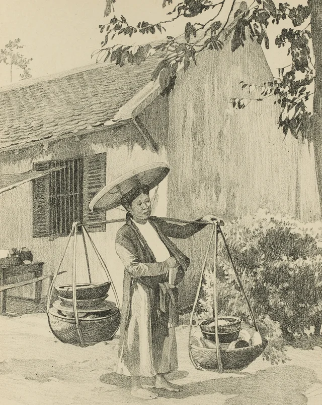 Vendedora ambulante de fideos «Búng», Monografía dibujada de Indochina