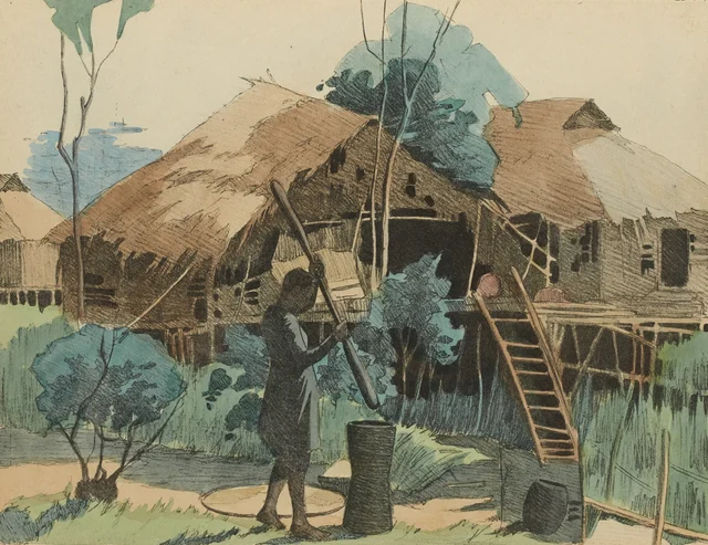 Majado del arroz, Monografía dibujada de Indochina