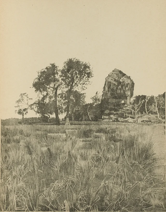 Paraje en el camino de Hatiên a Kampot (lámina 5), Monografía dibujada de Indochina