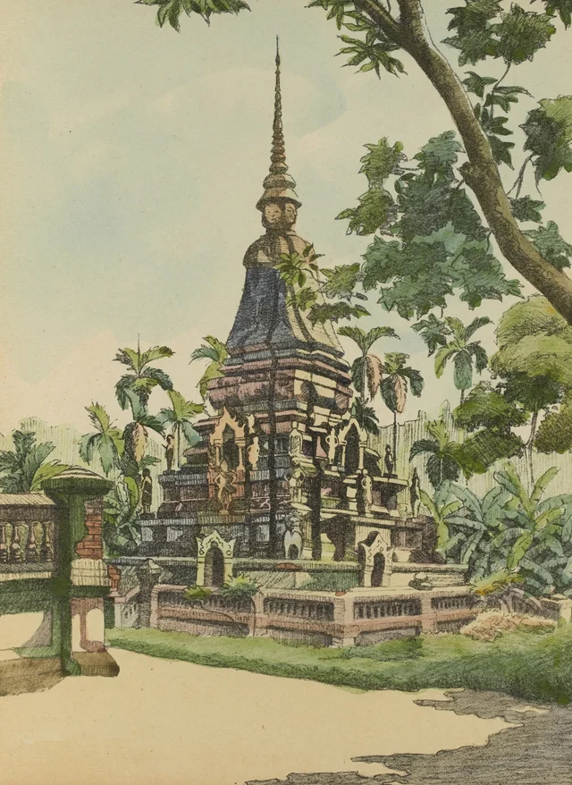 Tumba de bonzo en Bàn-Đa (Travinh), Monografía dibujada de Indochina
