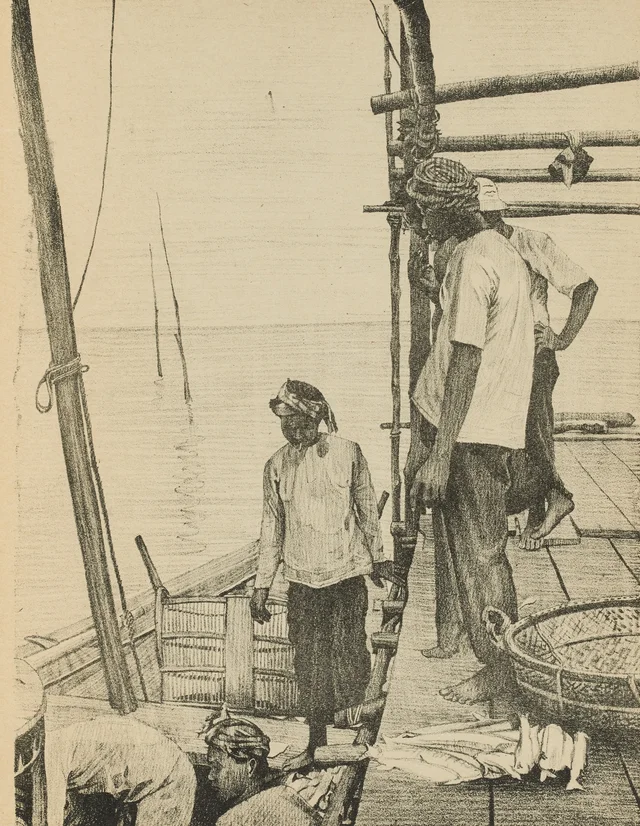 Aldea lacustre, desembarco del pescado