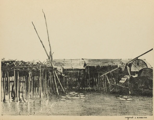 Village lacustre, remise des bateaux