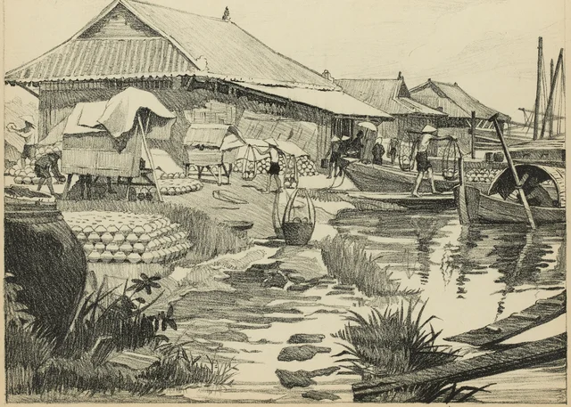 Vue d'ensemble d'un dépôt de nước mắm