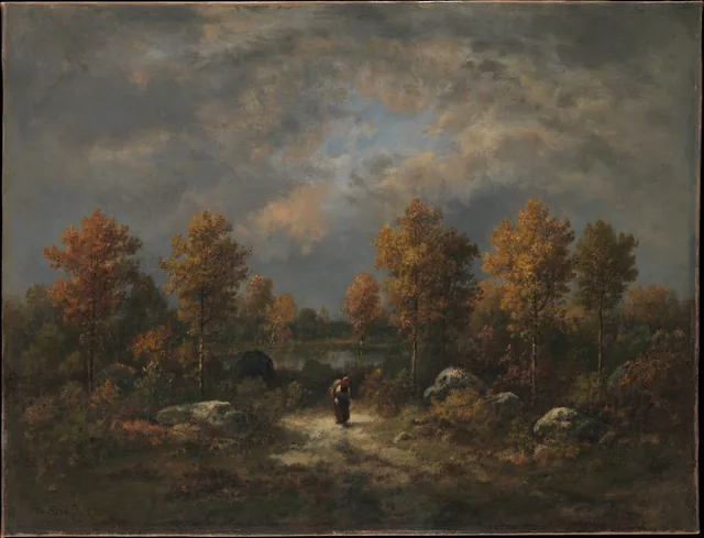 Automne : l'étang dans les bois, Narcisse Díaz de la Peña