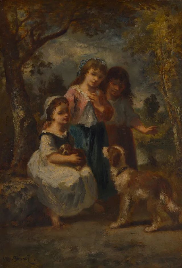 Trois petites filles, Narcisse Díaz de la Peña