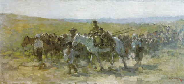 Bande de Tsiganes sur la route