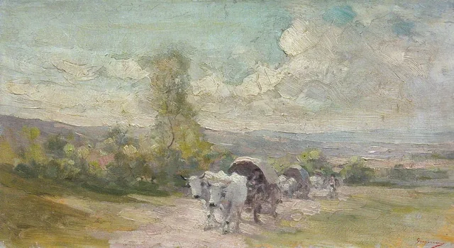 Ox-Cart on the Road, Nicolae Grigorescu