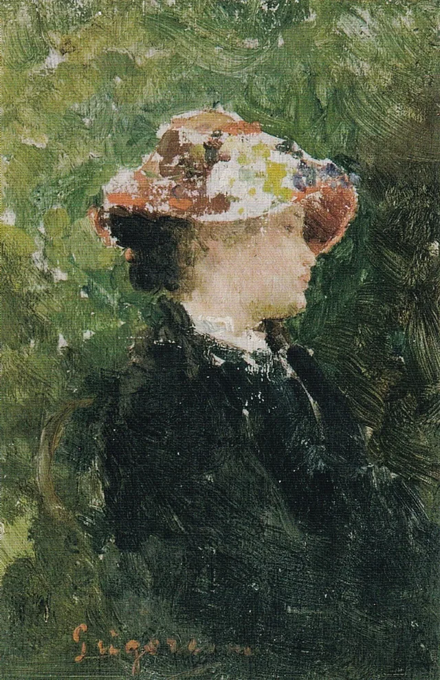 帽子の若い女性
