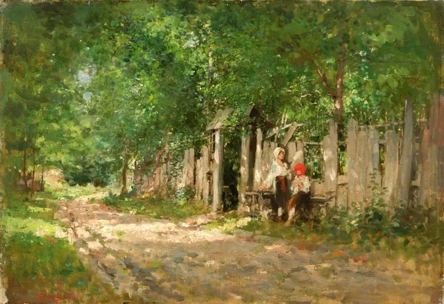 Girls Spinning at the Gate