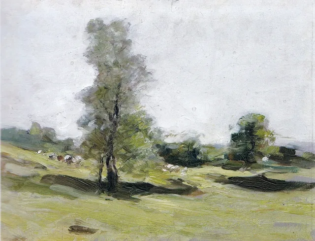 Paysage à l'arbre isolé