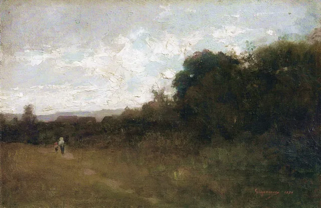 Paysage au promeneur