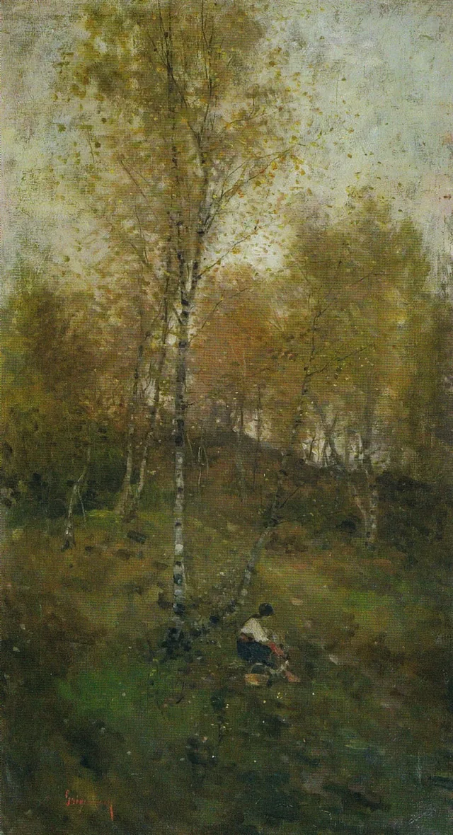 Paysage aux bouleaux