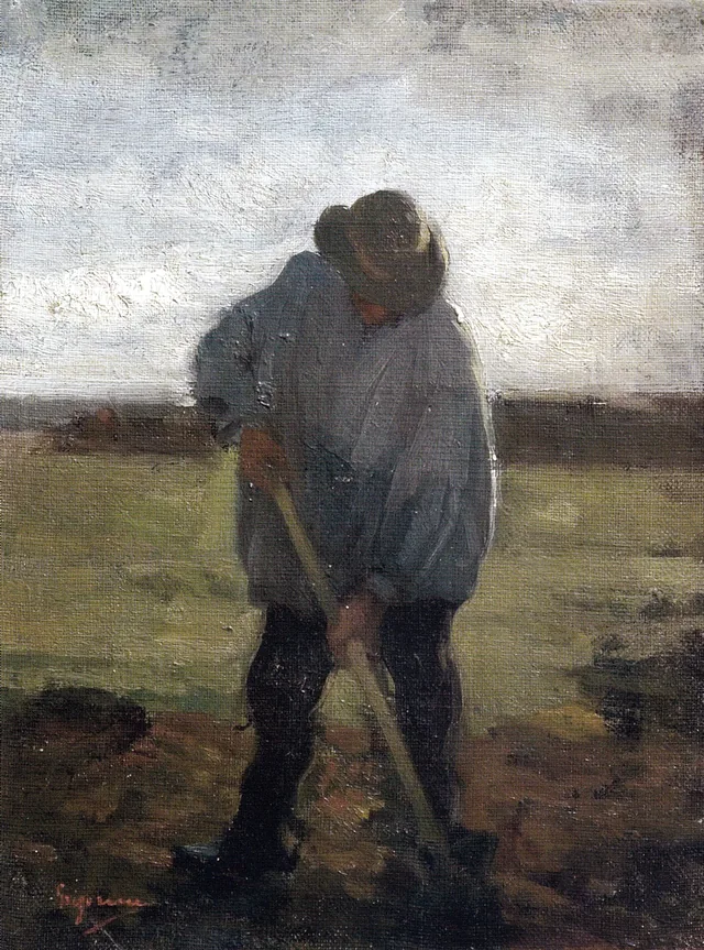 Paysan au travail dans les champs