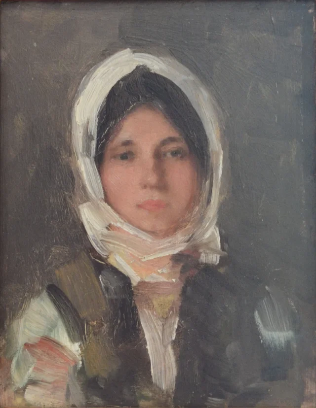 Portrait de jeune fille au foulard