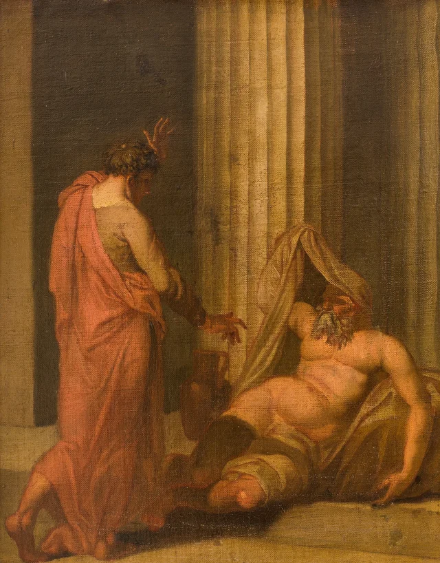 Alexandre, o Grande, e Diógenes, Nicolai Abildgaard
