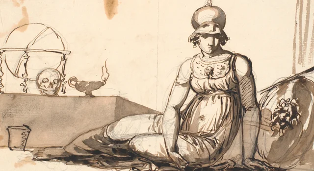 Reclining Athena. Allegory of the sciences