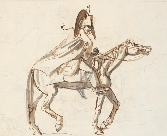 Caricatura de un militar a caballo, Nicolai Abildgaard