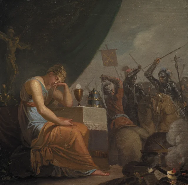 La jerarquía en su apogeo en la época de las cruzadas. Alegoría de una de las cuatro grandes épocas de la historia cultural de Europa
