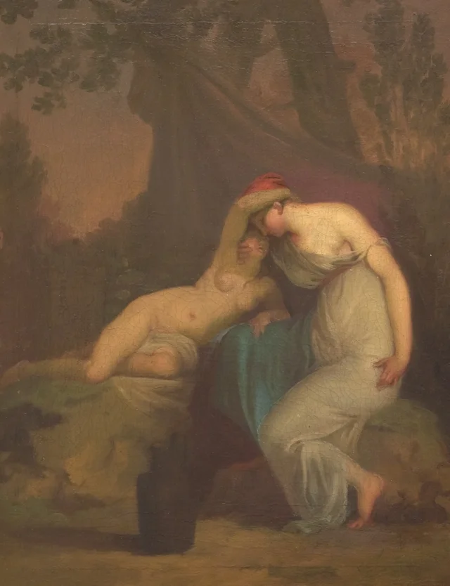 La poetisa griega Safo y la joven de Mitilene, Nicolai Abildgaard