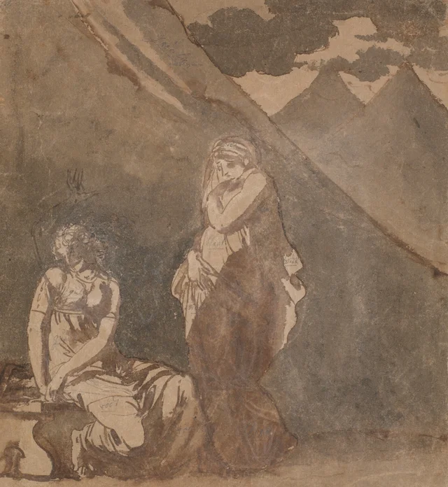 Escena del «Triunvirato» de Voltaire, probablemente acto I, escena 1