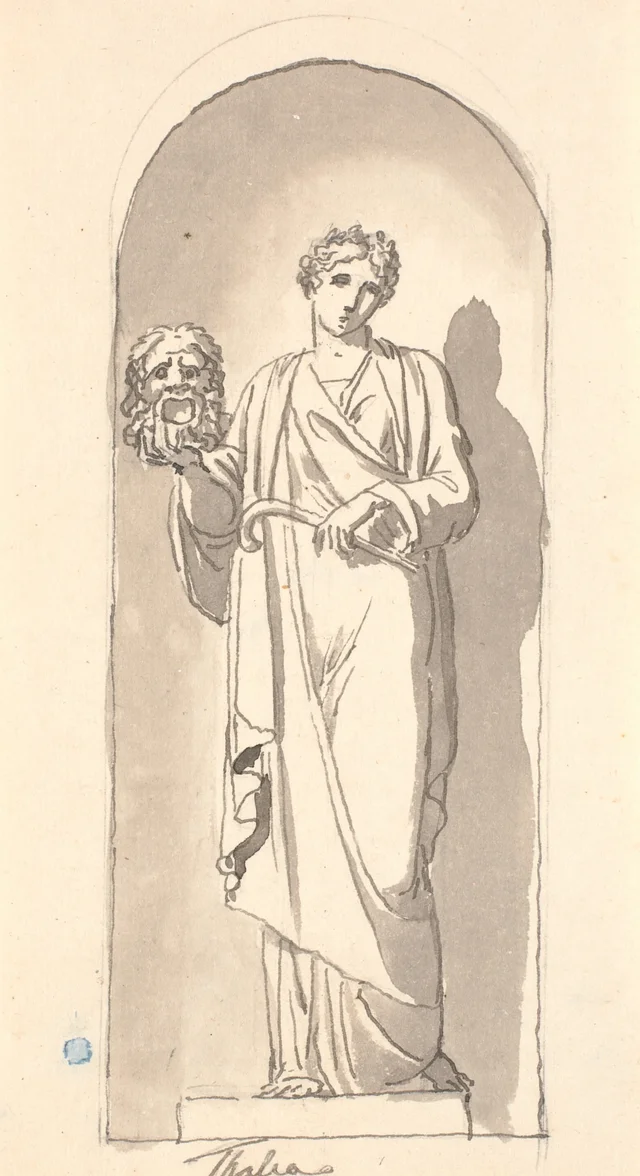 Talía como estatua en una hornacina, Nicolai Abildgaard