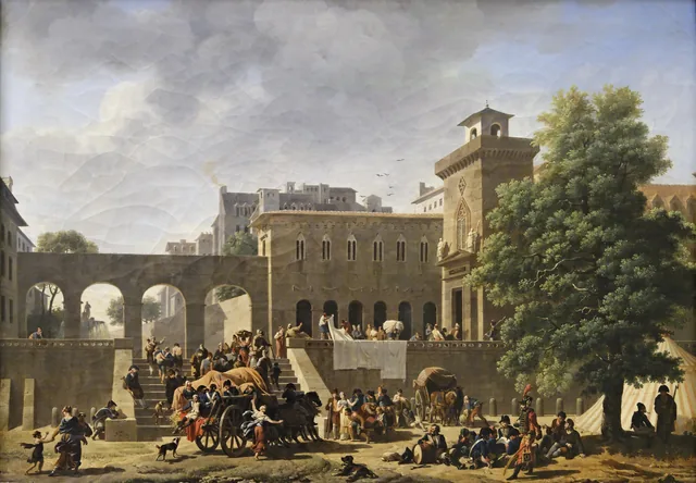 Exterior of a Military Hospital (The French in Italy), Nicolas-Antoine Taunay
