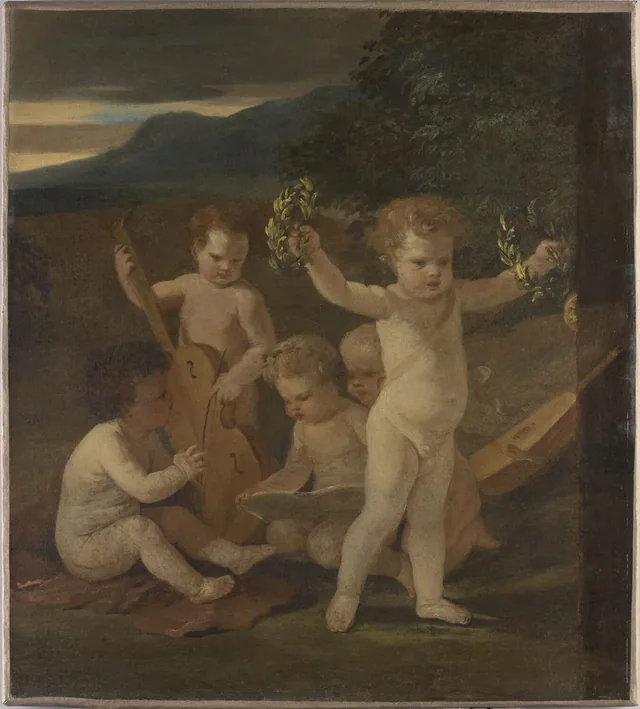 Cinco putti músicos