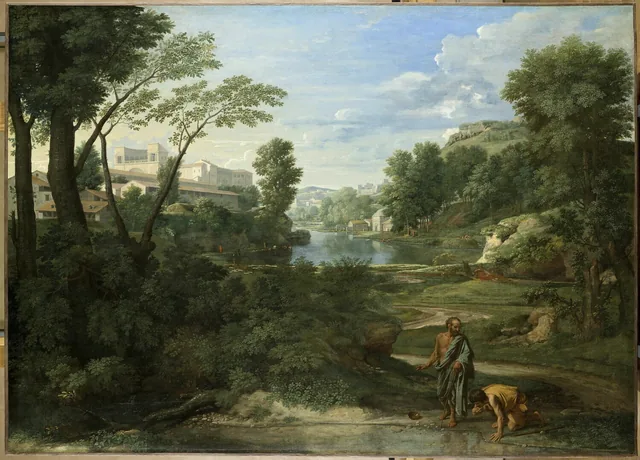 Diógenes jogando fora sua tigela, Nicolas Poussin